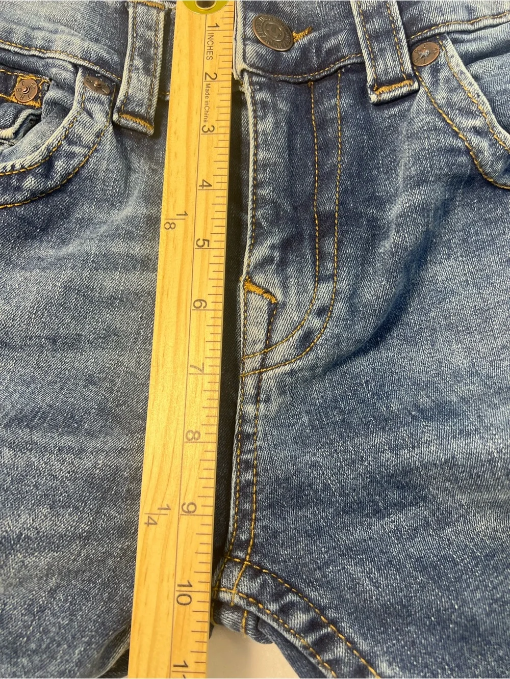 True Religion Mens Rocco Relaxed Skinny Jeans Blue Medium Wash Flap Pocket Sz 30